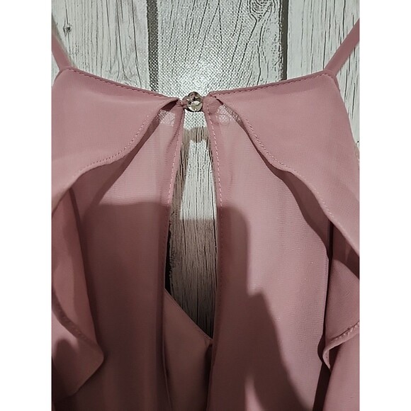 Azazie Dakota Bridesmaid Dress Womens Size A10 Vintage Mauve Leg Slit Maxi New - Picture 9 of 12